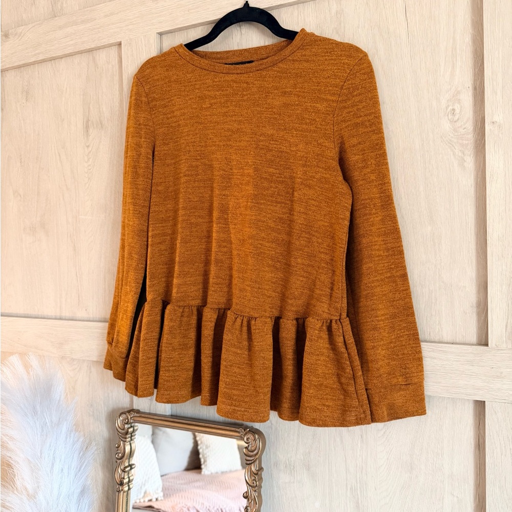 SHEIN Rust Peplum Blouse